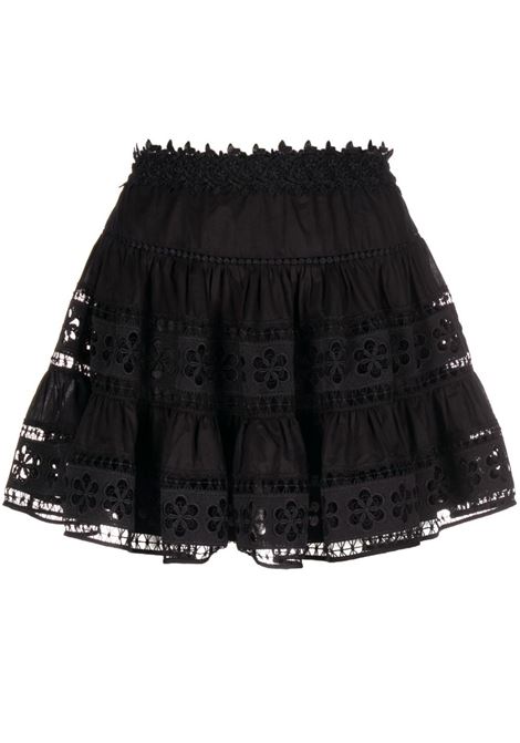 Black floral-lace panelled skirt Charo Ruiz Ibiza - women CHARO RUIZ IBIZA 1989 | 231401BLK